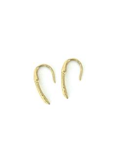 14k gold one piece branch hook earrings 1