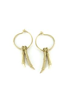 14k gold two branch hoop earrings 1