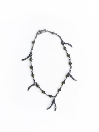 Handmade oxidized silver & jade bracelet